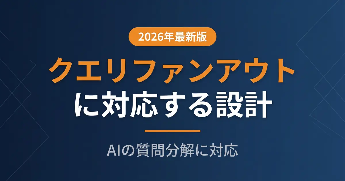 クエリファンアウト対応とは｜AI検索の質問分解に勝つ記事設計の解説イメージ